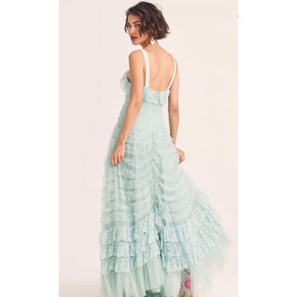 NWT LoveShackFancy Sharelle Gown mint blue SZ 4 Retail 895 - Picture 4 of 9